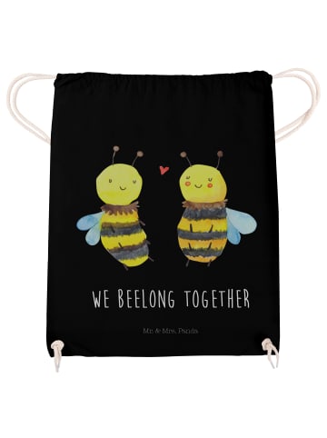 Mr. & Mrs. Panda Jutebeutel Biene Verliebt mit Spruch in Schwarz