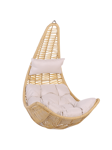 Beliani Hängesessel ATRI II in Braun/Beige - (W) 83 x (H) 120 x (L) 80 cm