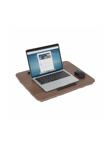 relaxdays Laptopkissen in Braun/ Grau - (B)42 x (H)6 x (T)32 cm