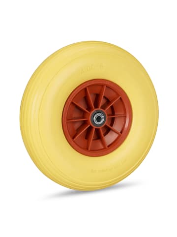 relaxdays 2x Schubkarrenrad in Gelb/ Rot - 4.00-6