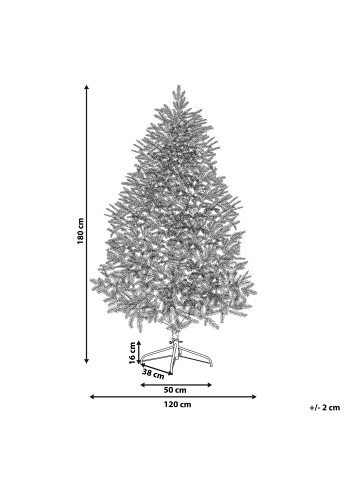 Beliani Weihnachtsbaum MASALA in Weiß/Grün - (W) 120 x (H) 180 x (L) 120 cm