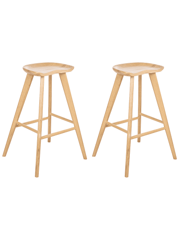 Beliani 2-tlg Barhocker CANDO in Braun