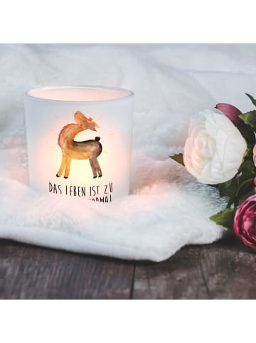 Mr. & Mrs. Panda Glas Kerzenhalter Lama Stolz mit Spruch in Transparent