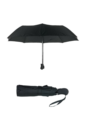 Yuhu Taschenregenschirm schwarz, kompakt & faltbar, 96 cm Durchmesser in Schwarz