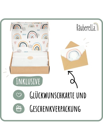 Räuberella Baby Geschenkset – Schmusetuch Hase, Holz-Beißring & Halstuch in Mint - 10x10 cm