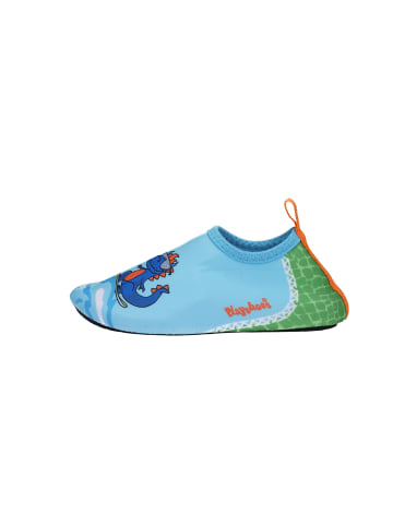 Playshoes Barfuß-Schuh Dino in Blau/Grün