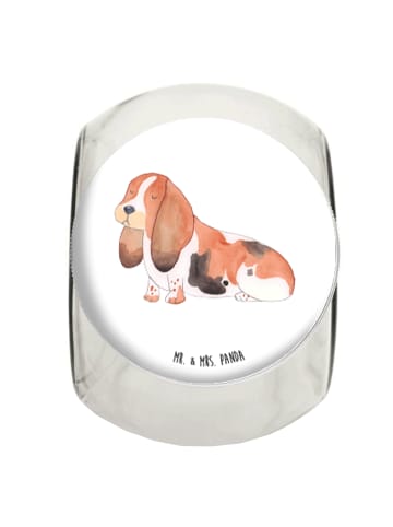 Mr. & Mrs. Panda Bonbonglas Hund Basset Hound ohne Spruch in Weiß