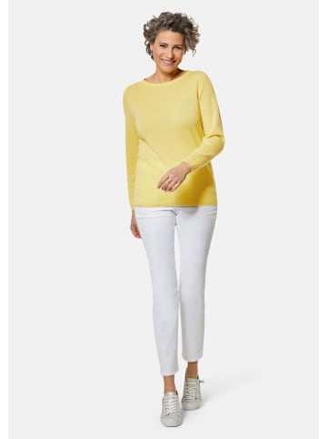 GOLDNER Kaschmirpullover Kaschmirpullover mit U-Boot Ausschnitt in zitronengelb