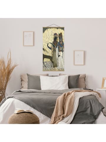 WALLART Stoffbild - Jean Dunand - Zwei stilisierte Frauen in Creme-Beige