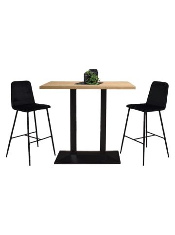 58 aufm Kessel TRESENTISCH Electra 120x70x106 schwarz matt/asteiche