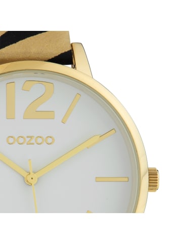 Oozoo Analog-Armbanduhr Oozoo Timepieces beige, schwarz groß (ca. 43mm)