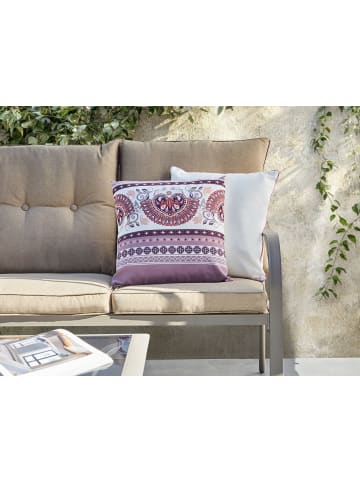 Beliani 2er-Set Gartenkissen TVISTA in Violett/Weiß