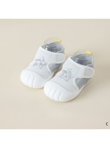 MUNADUNA Sommer Baby-Schuhe aus Netzstoff mit Sternenmuster in Hellgrau