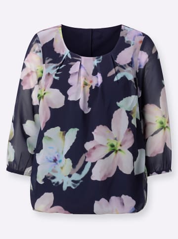 Sieh an! Schlupfbluse in marine-kalkmint-bedruckt