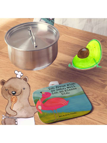 Mr. & Mrs. Panda Topflappen Flamingo Stolz Design mit Spruch in Weiß