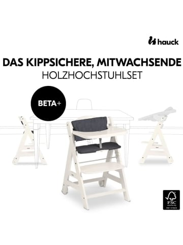 Hauck Beta Plus White 5-tlg. Newborn Set - Hochstuhl in weiss,rosa