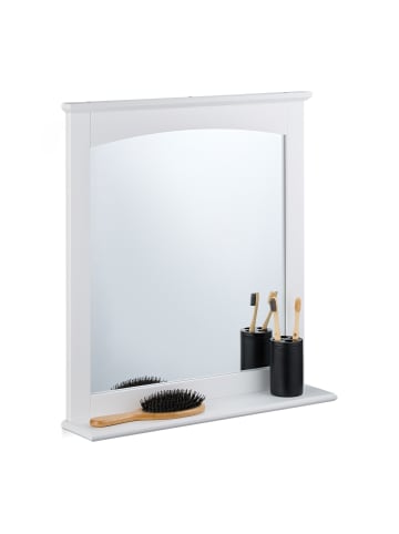 relaxdays Badezimmerspiegel in Weiß - (B)55 x (H)60 x (T)11 cm