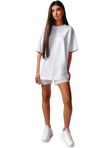 Reichstadt Reichstadt Oversized T-Shirt Damen Brand Stick 23RSW044 White XXL