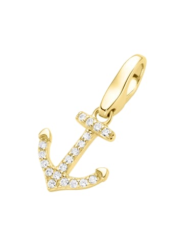 Giorgio Martello Milano Charm Anker Mit Zirkonia, Vergoldet in Gold