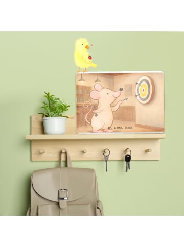 Mr. & Mrs. Panda Wandbild Maus Dart spielen Design ohne Spruch in Weiß