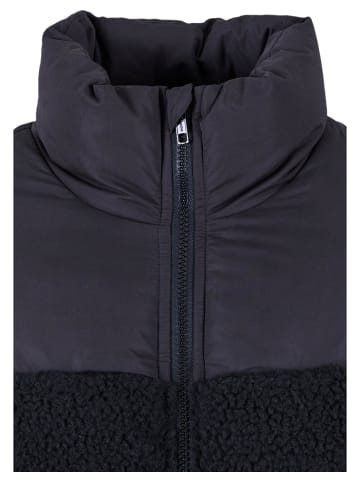 Urban Classics Urban Classics Damen Ladies Short Sherpa Mix Puffer Jacket in black/black