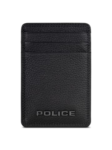 Police Kreditkartenetui RFID Schutz Leder 7 cm in black