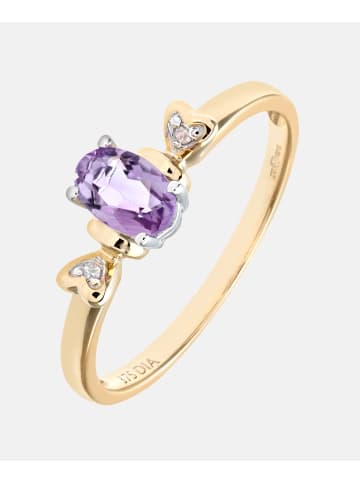Diamant L'éternel Ring aus 375 Gelbgold mit Diamant mit Amethyst