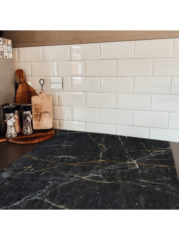 KitchenYeah Herdabdeckplatte Marmor weiß