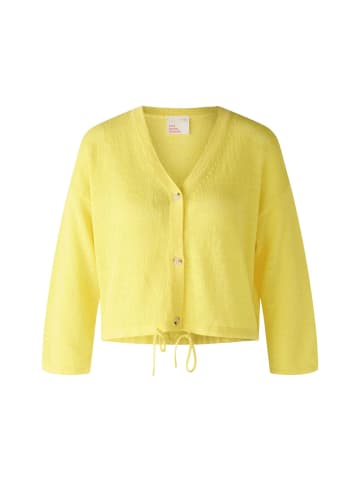 Oui Strickjacke 100% Leinen in yellow