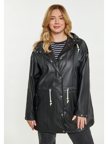 Schmuddelwedda Damen Curvy Regenmantel in Schwarz