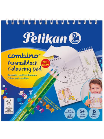 Pelikan Zeichenblock Combino 15x15cm mit Spirale 170 g/qm 15 Blatt