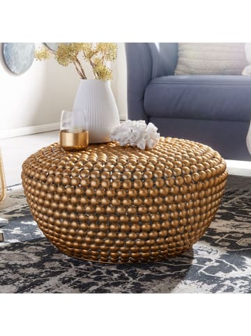 KADIMA DESIGN Beistelltisch BIFERNO: Orientalisches Design, goldfarbenes Aluminium in Gold