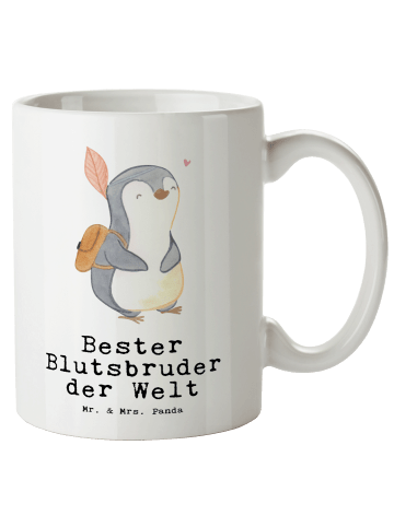 Mr. & Mrs. Panda Große Keramiktasse Pinguin Bester Blutsbruder d... in Weiß