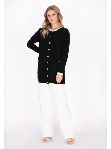 DreiMaster Women Cardigan in black offwhite