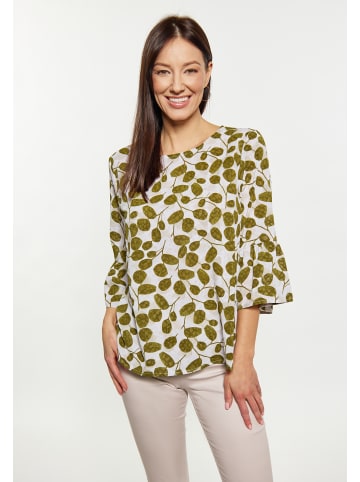 Usha Damen Bluse in Wollweiss Mehrfarbig