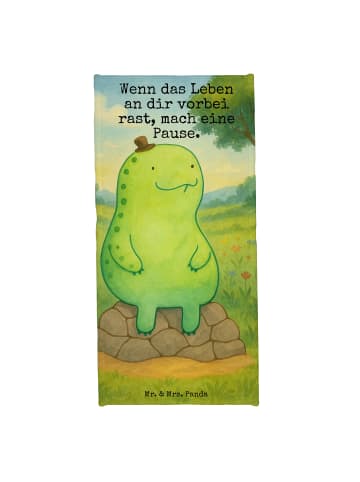 Mr. & Mrs. Panda Badehandtuch Schildkröte Pause Design mit Spruch in Weiß