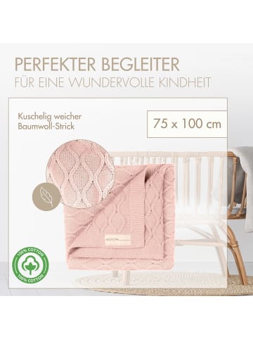 Räuberella Babydecke Wellen-Struktur "Sanftes Rosenholz" in Rosa - 75x100 cm