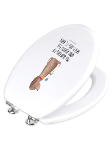 Mr. & Mrs. Panda WC Brille Hund Blume mit Spruch in Weiß