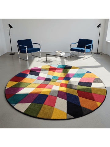 KADIMA DESIGN Mehrfarbiger hochdichter Teppich mit Jute-Rücken