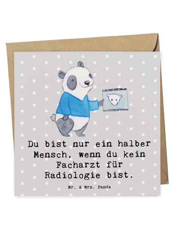 Mr. & Mrs. Panda Deluxe Karte Facharzt für Radiologie Herz mit S... in Grau Pastell