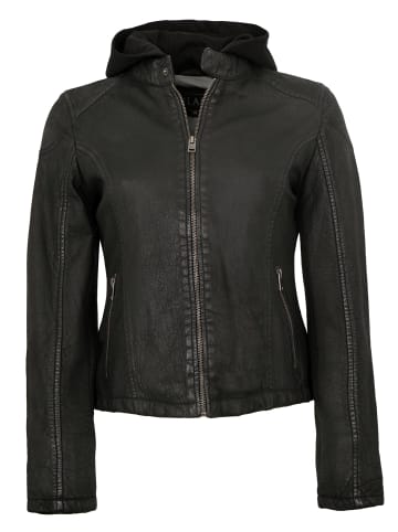 JILANI Lederjacke Kapuze Lammleder in Schwarz