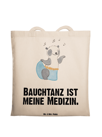 Mr. & Mrs. Panda Jutetasche Panda Bauchtanz mit Spruch in Creme