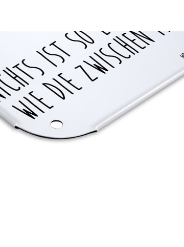 Mr. & Mrs. Panda tafel Mops mit Spruch in Weiß