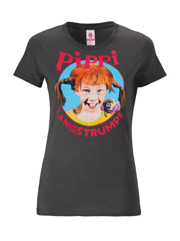 Logoshirt Print T-Shirt Pippi Langstrumpf in dunkelgrau
