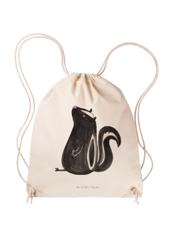 Mr. & Mrs. Panda Beutel Stinktier Sitzen ohne Spruch in Creme