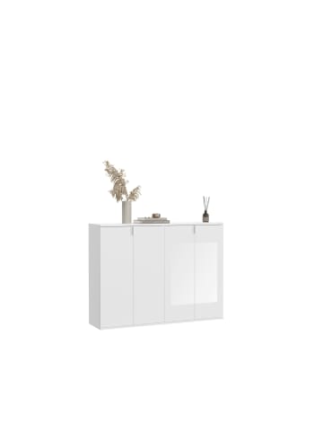 xonox.home Garderobenkombination (B/H/T: 122x99x34 cm) in weiß und weiß Hochglanz