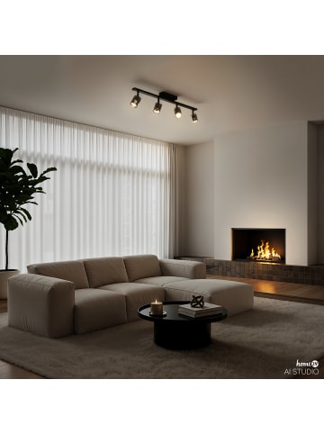 home24 Deckenleuchte RAPA in Grau / Schwarz