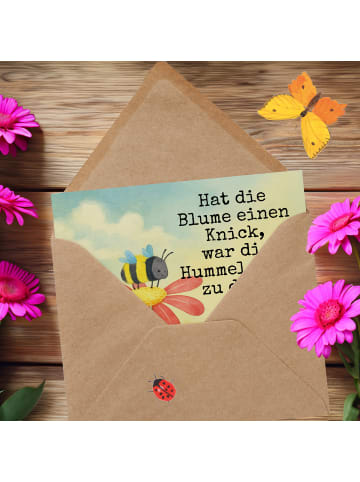 Mr. & Mrs. Panda Einladungskarte Hummel Blume Design mit Spruch in Weiß