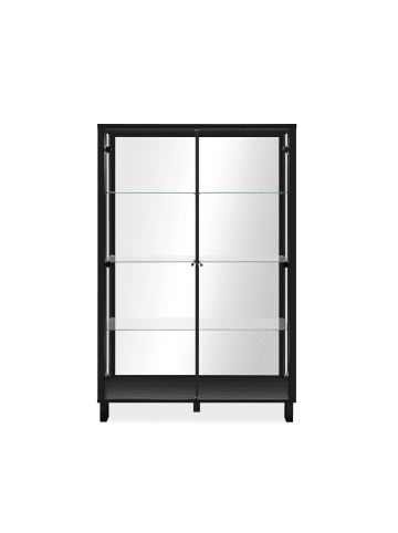 CALICOSY Vitrine ALBI in Schwarz - (W) 100 x (H) 150 x (L) 33 cm