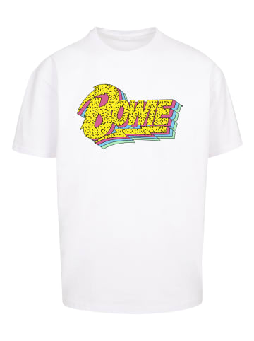 F4NT4STIC Heavy Oversize T-Shirt David Bowie Rock Music 90s Logo in weiß